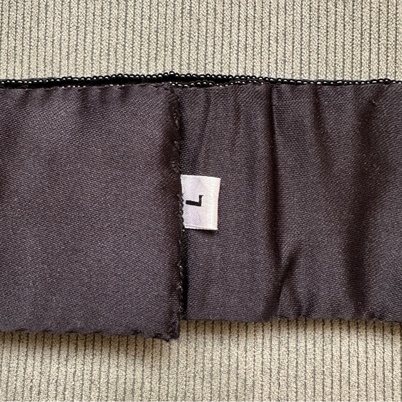 Talbots Beaded Black Belt Size Large Bows Adjustable Velcro Holiday Vintage - Picture 9 of 13